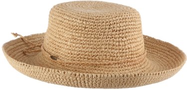 Scala Sienna Petite Crochet Raffia Solhatt Kvinnor Tan Rei Co-op