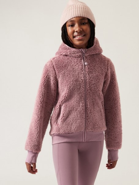 Rei Co-op Athleta Så Ombonad Sherpa Fleecejacka Tjejer Sugarplum Mauve
